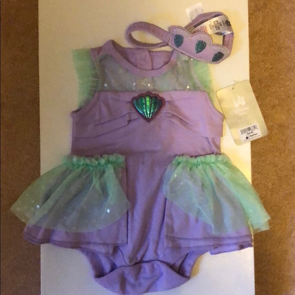 NWT Disney Ariel costume w/ head band Sz 6-9 month